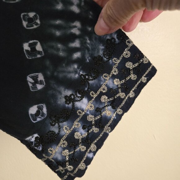 Soft Surroundings Blue Antiqua Tie Dye Embroidered Tunic Top Size Mp - Picture 4 of 6